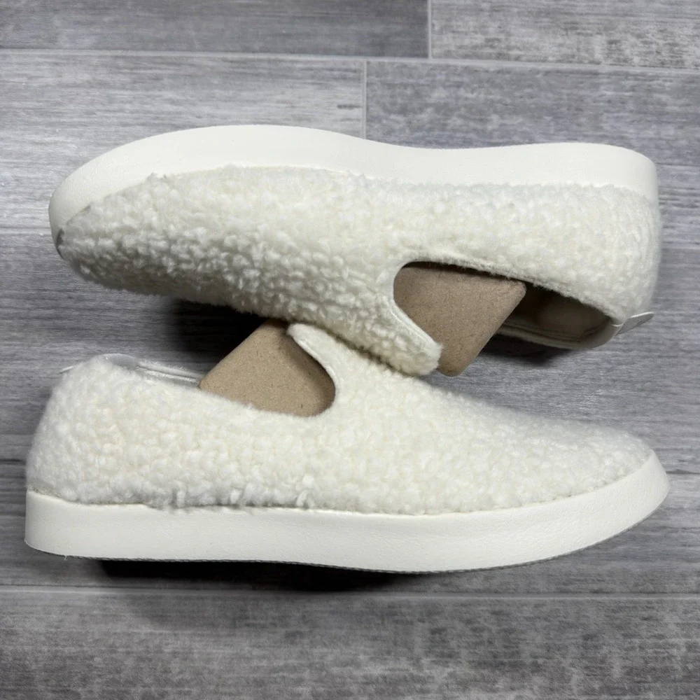 New Allbirds Men's 7 Wool Lounger Fluff Natural White Cream Shoes Sherpa Slipper